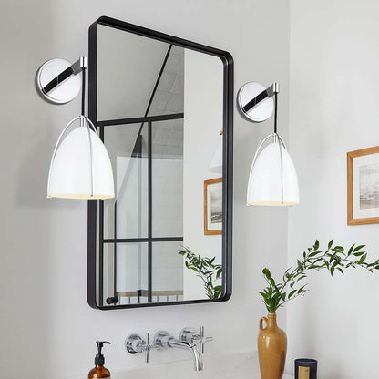 Aeryn White One Light Dome Shade Wall Sconce