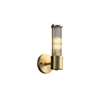 Prisha Mid Century Gold Fluted Ribbed Glass Wall Sconces