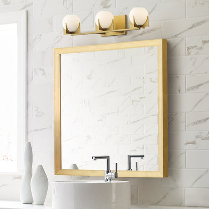Ron Modern 3-Light White Ball Brass Wall Light
