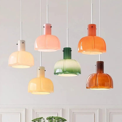 Palak Minimalist Handmade Glass Shade Pendant Light