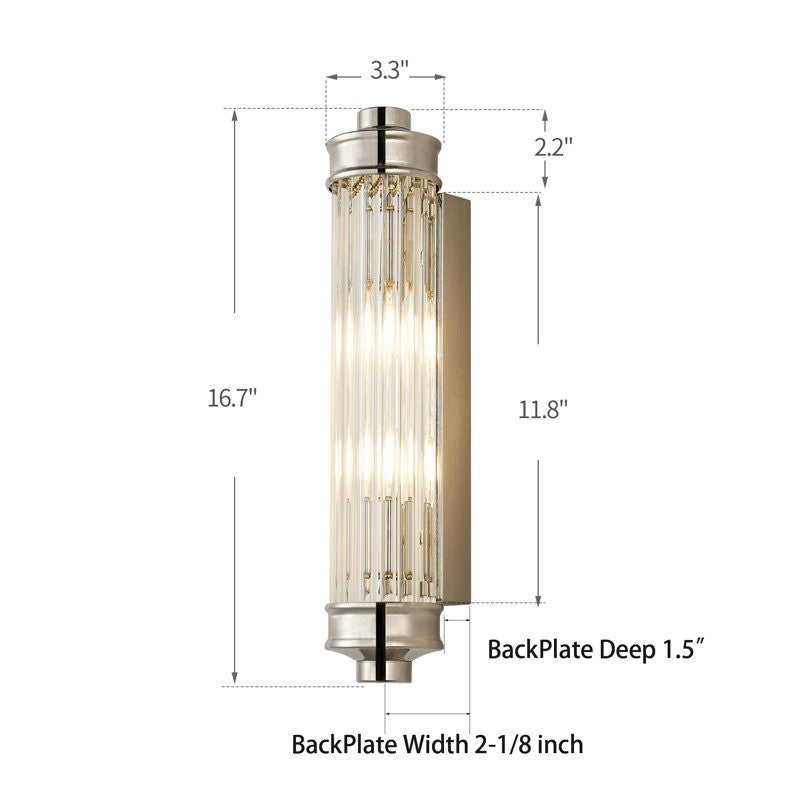 Raelin Retro Cylindrical Ribbed Glass Sconce