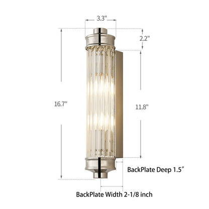 Raelin Retro Cylindrical Ribbed Glass Sconce