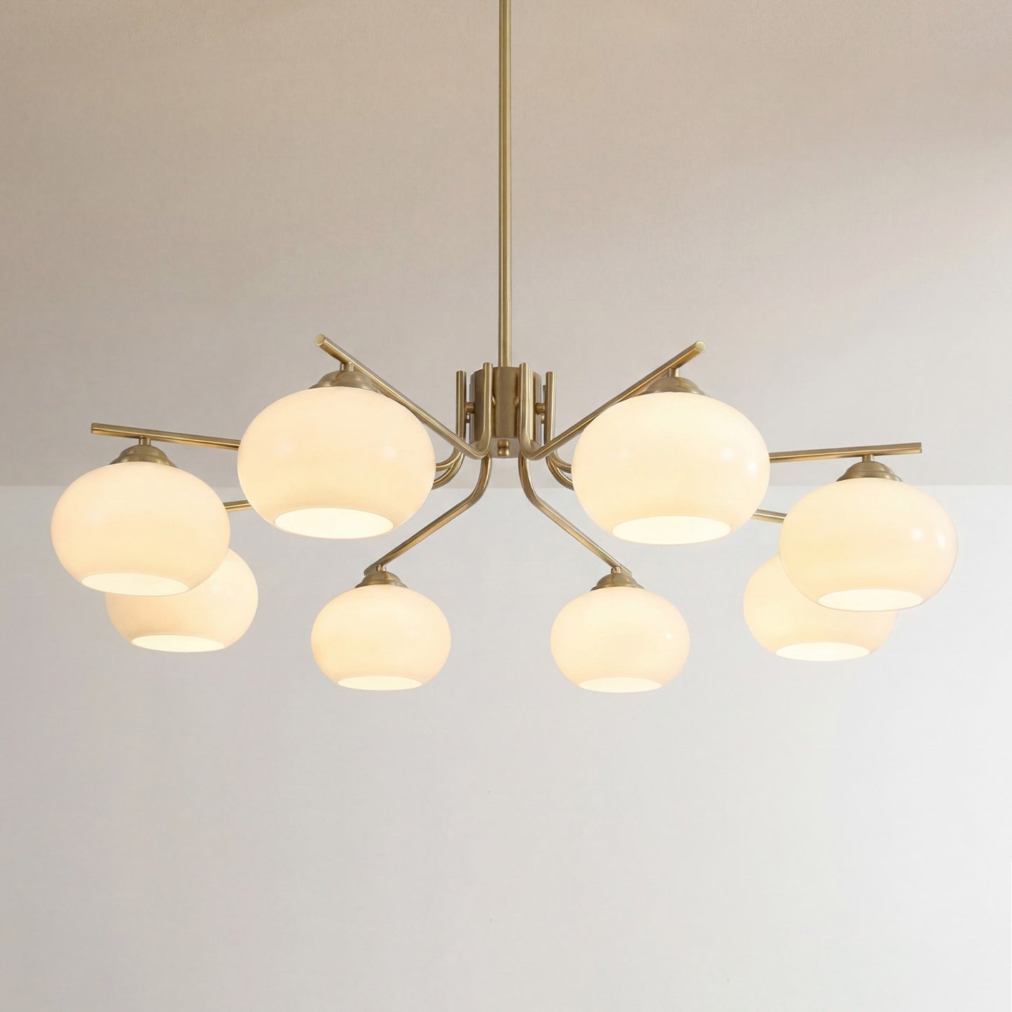 Kairox Mid Century Bauhaus Large Glass Globe Sputnik Chandelier