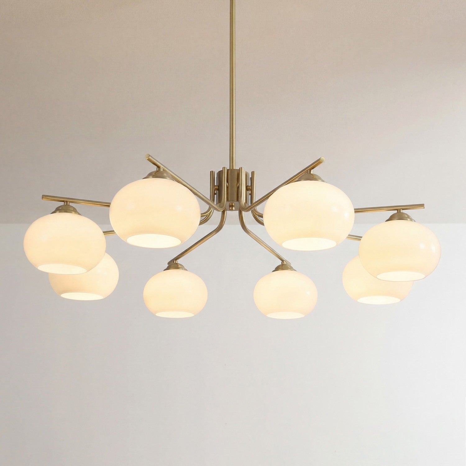 Kairox Mid Century Bauhaus Large Glass Globe Sputnik Chandelier