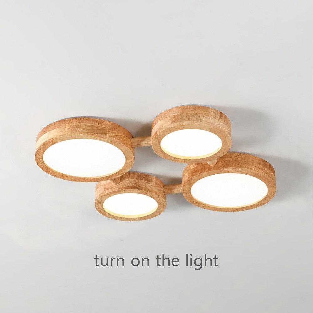 Phelith Modern Multi Heads Wood LED Ceiling Light