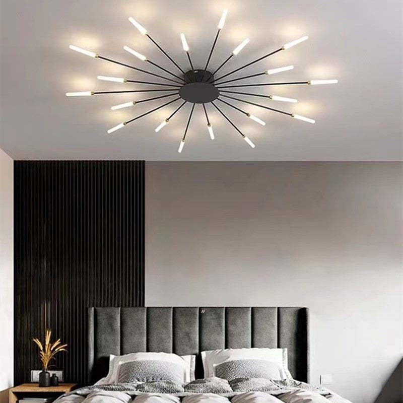 Pranika Modern Sputnik LED Fireworks Semi Flush Mount Ceiling Light