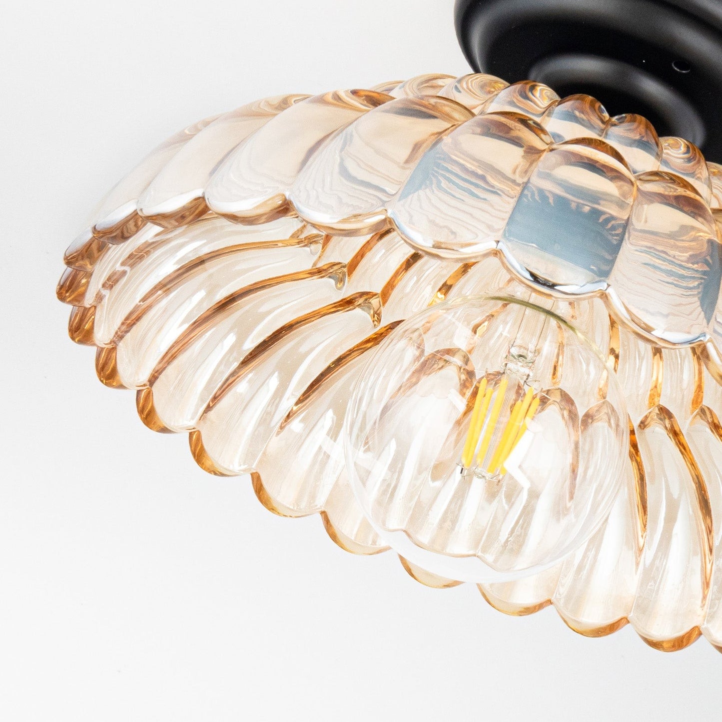 Fyxar Clear Glass Scalloped Flush Mount Light