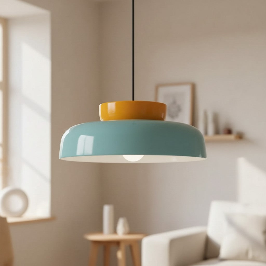 Smith Modern Nordic Bauhaus Macarons Bowl Shade Ceramic Pendant Light