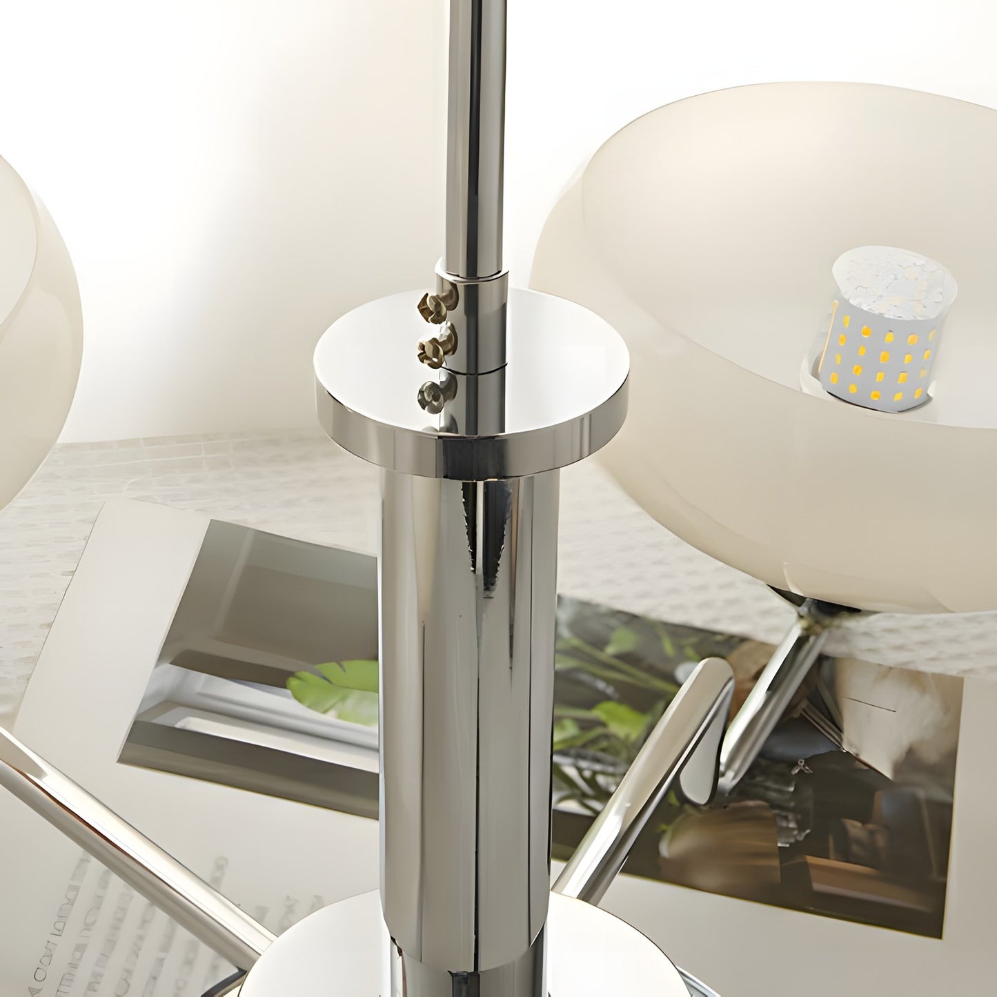 Shadella Modern Cream Glass Bauhaus Chandelier