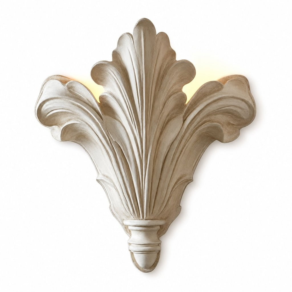 Brinley French Mid-century Resin Scallop Wall Sconce
