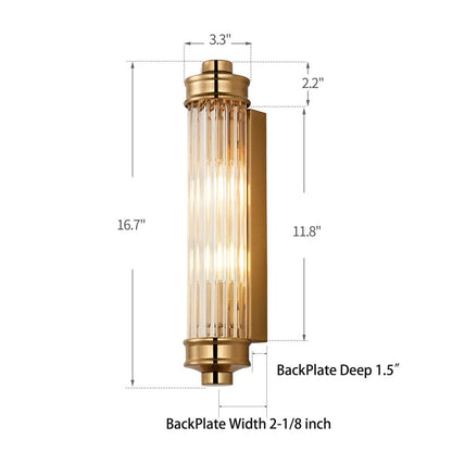 Raelin Retro Cylindrical Ribbed Glass Sconce