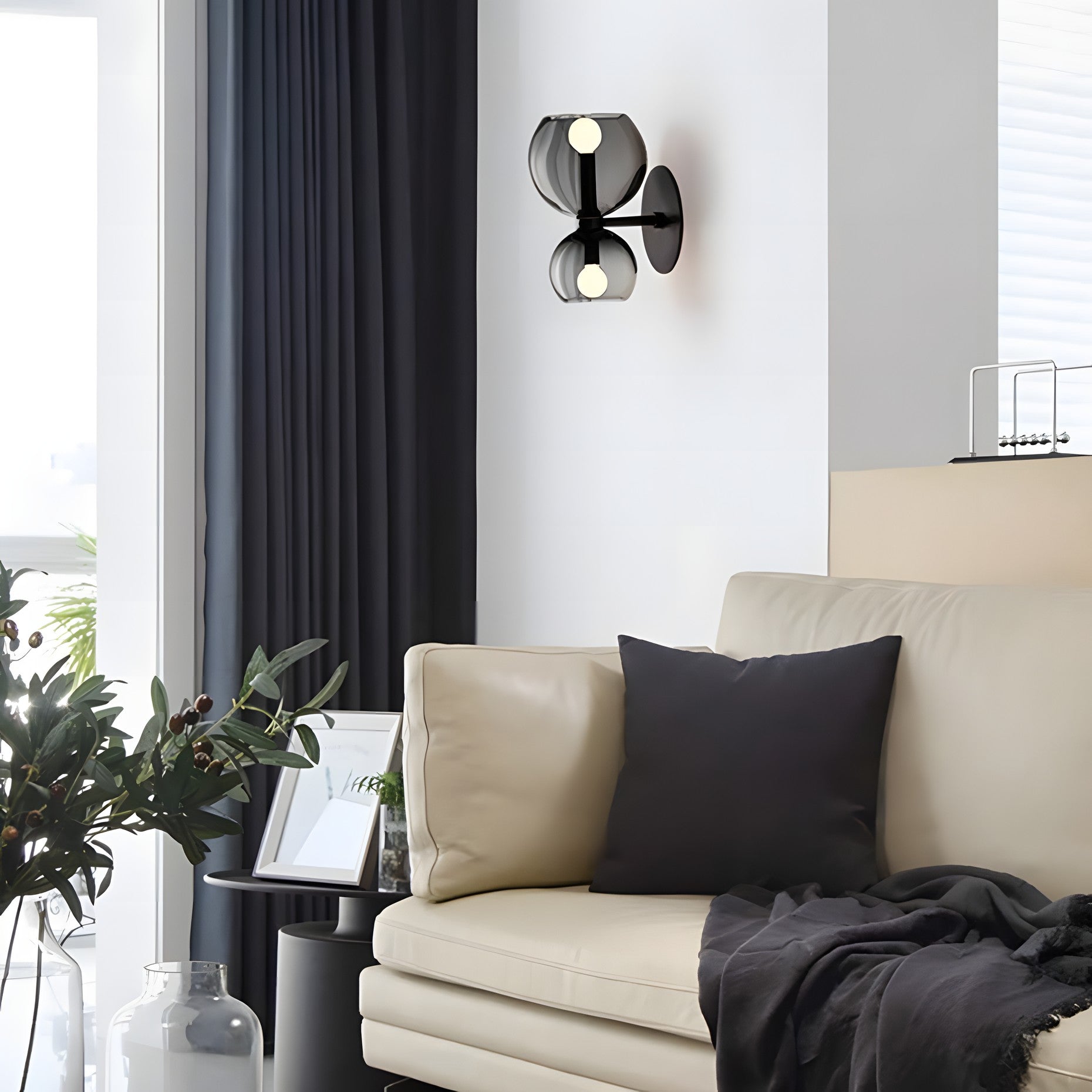 Trisia Modern Up Down Glass Wall Sconce