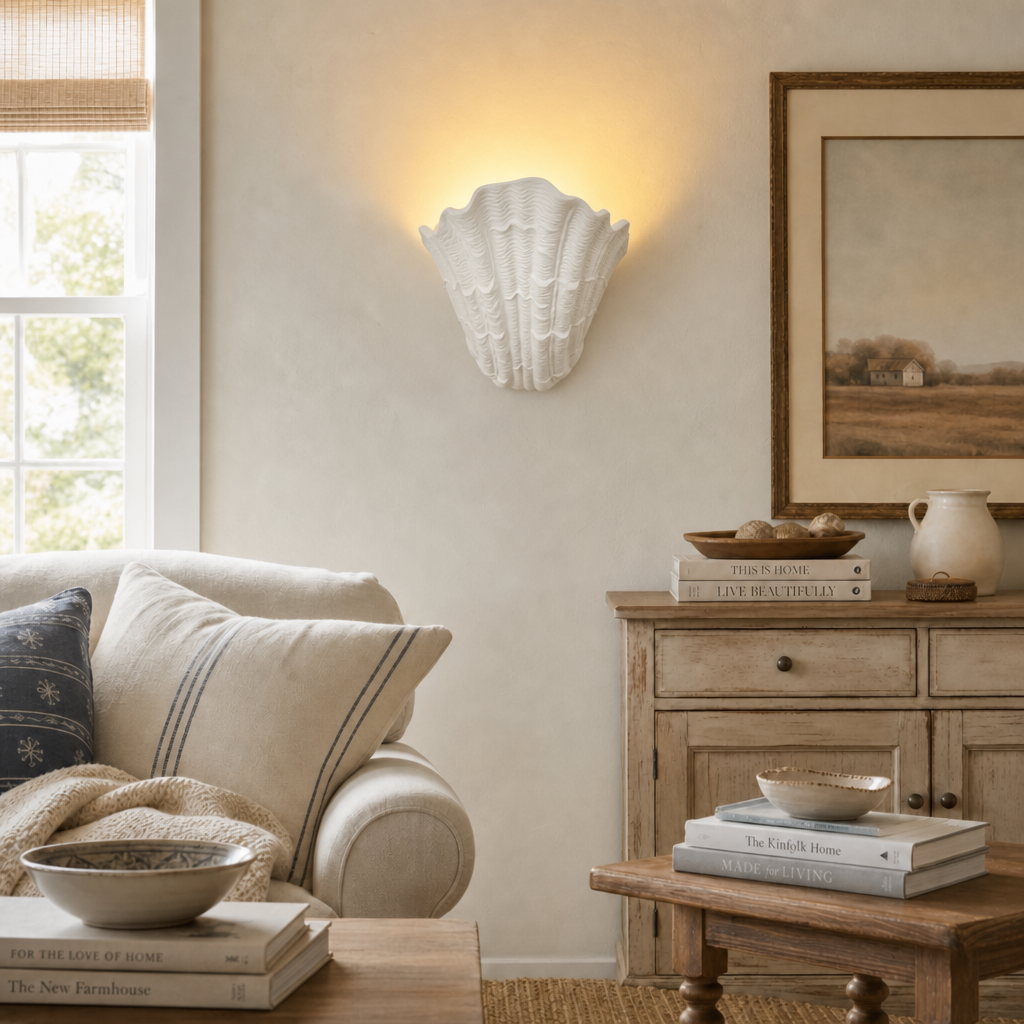 Layton French Coastal Shell Wall Sconce