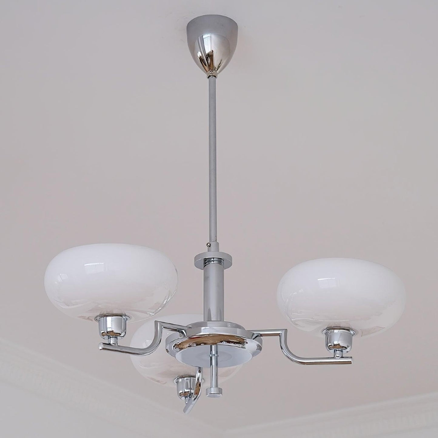 Shadella Modern Cream Glass Bauhaus Chandelier