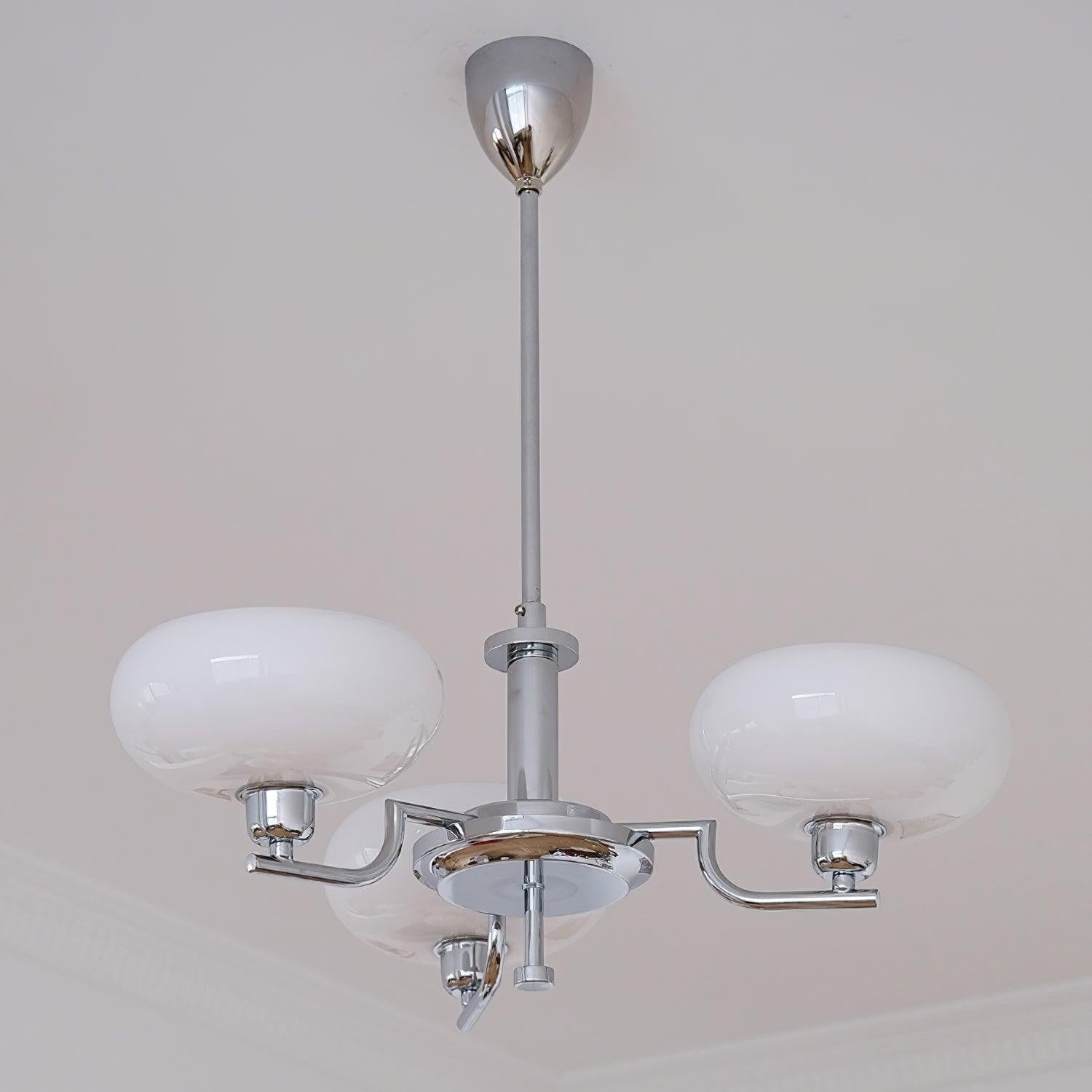Shadella Modern Cream Glass Bauhaus Chandelier
