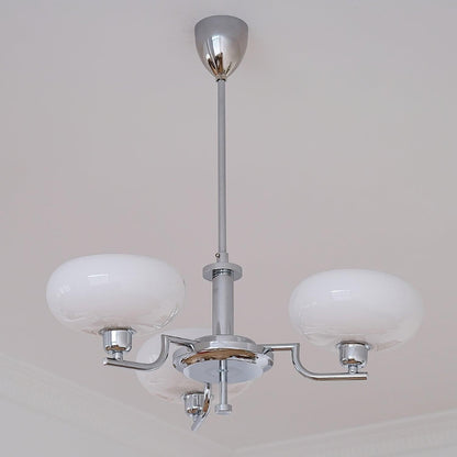 Shadella Modern Cream Glass Bauhaus Chandelier