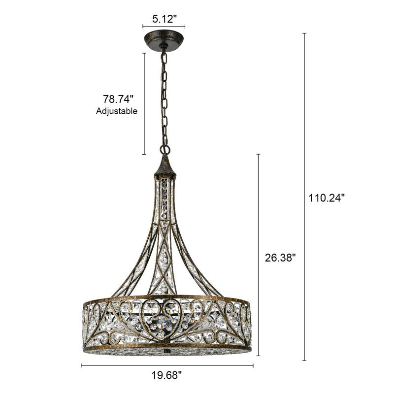 Audenor Retro Crystal Drum Chandelier