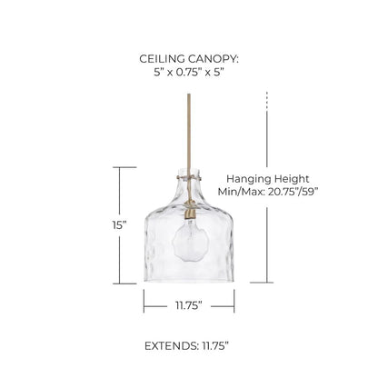 Tydon Minimalist Water Ripple Glass Pendant Light