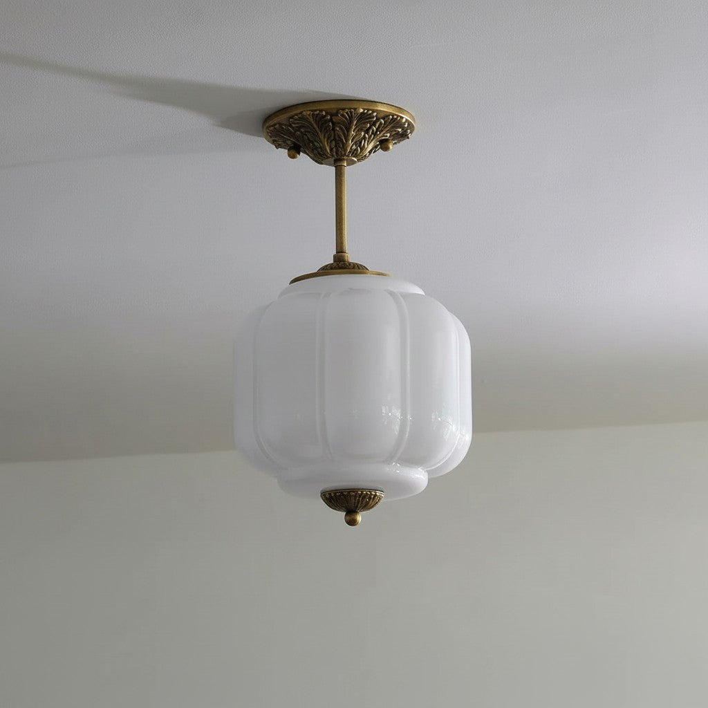 Conran Vintage Milk Glass Lantern Eloise Ceiling Light