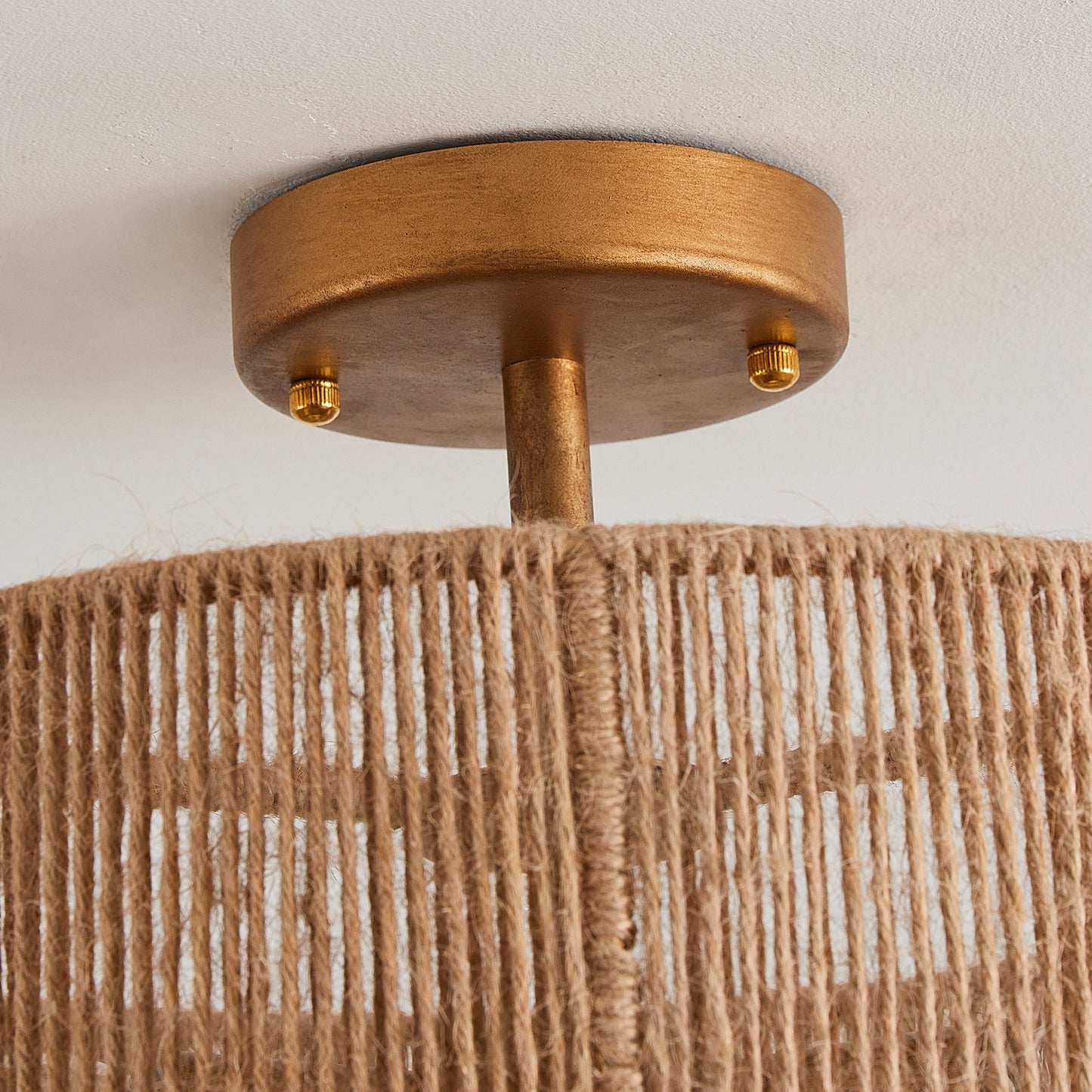 Ivon Handwoven Jute Rope Double Drum Ceiling Light