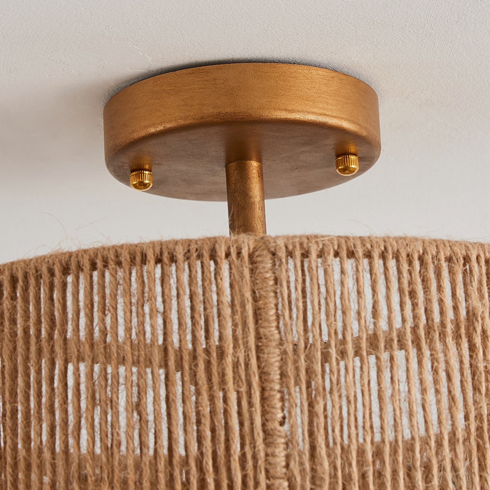Ivon Handwoven Jute Rope Double Drum Ceiling Light