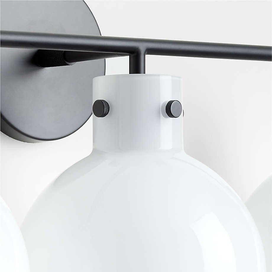 York Minimalist 3-Light Glass Globe Metal Wall Light