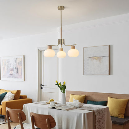 Jesper Gold Modern Frosted Glass Chandelier