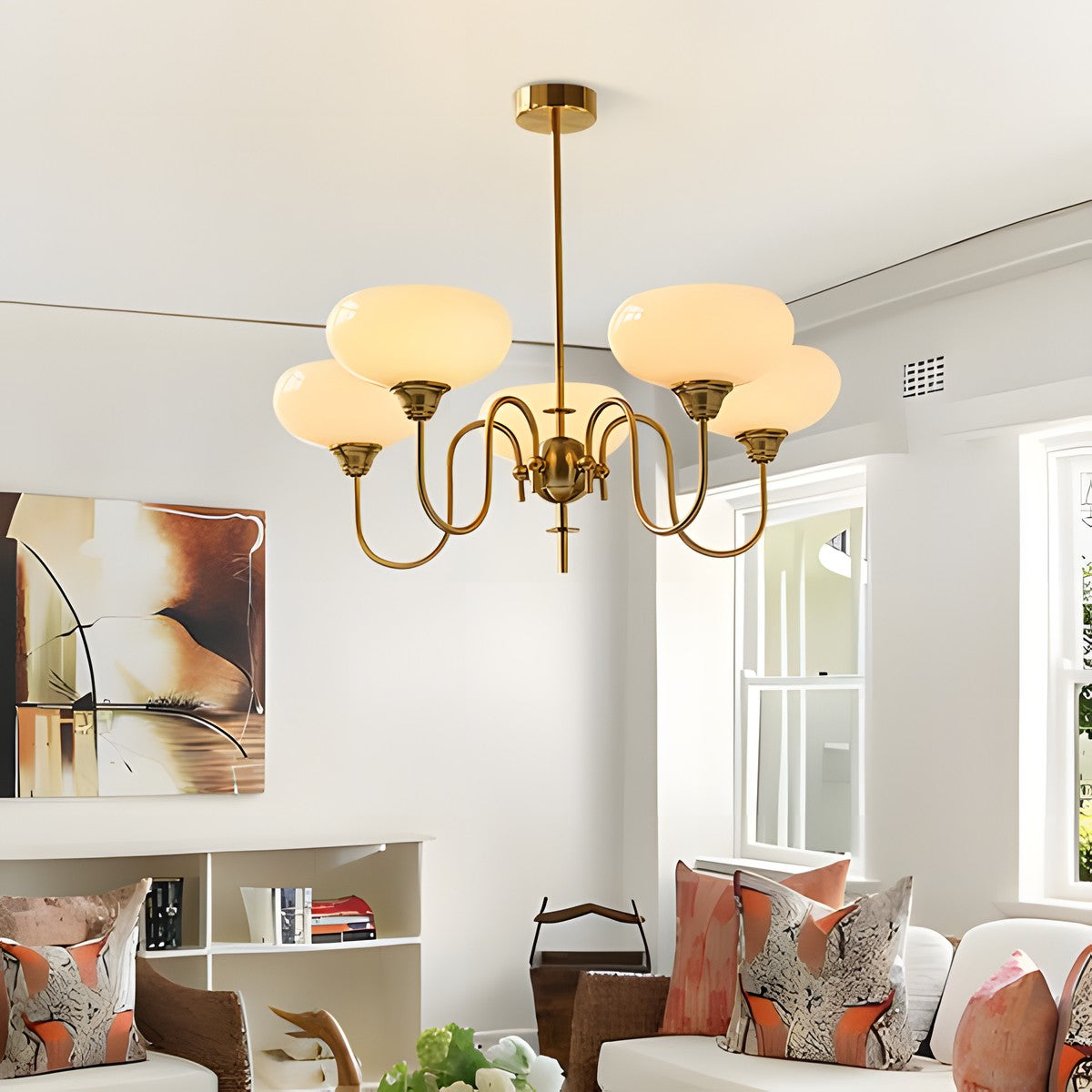Luna Cream White Bubble Glass Chandelier