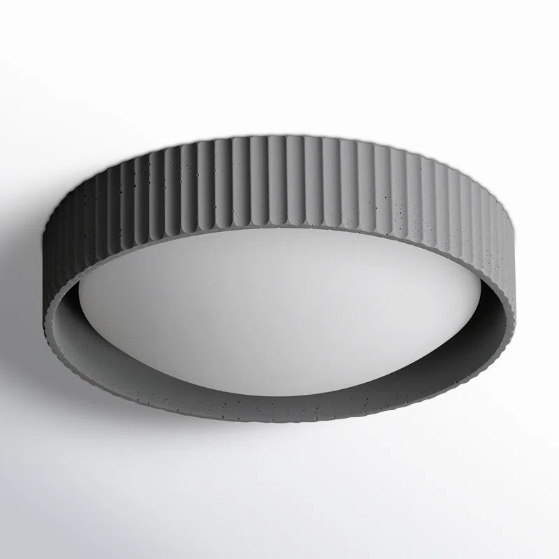 Arnold ‎Minimalist Round Led Fluted Concrete Ceiling Light