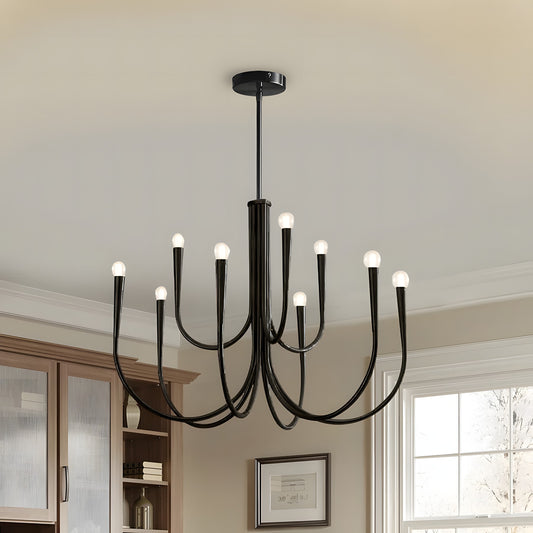 Luren Light Luxury Candle Iron Branch Chandelier