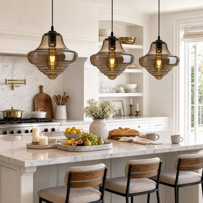 Helix Modern Glass Spool Pendant Light