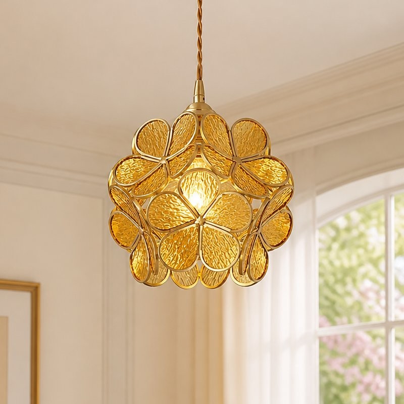 Viviana French Country Glass Petal Pendant Lights