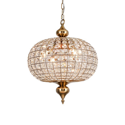 Dion Luxury Antique Brass French Country Crystal Large Chandelier