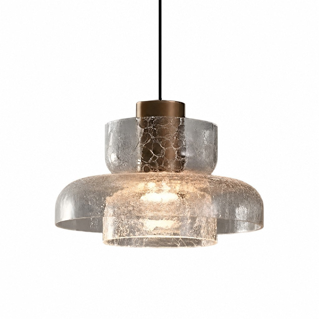Arloen Modern Crackle Glass Pendant Light