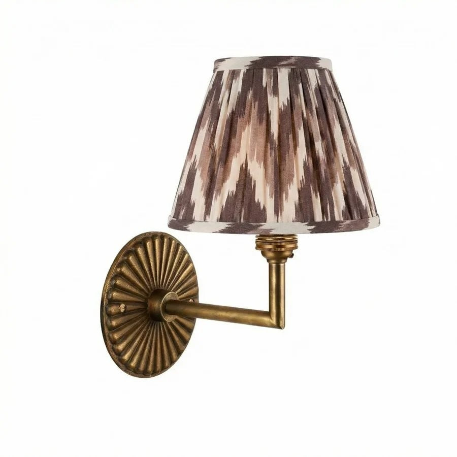 Dimitri Vintage Brass Pleated Fabric Wall Sconce