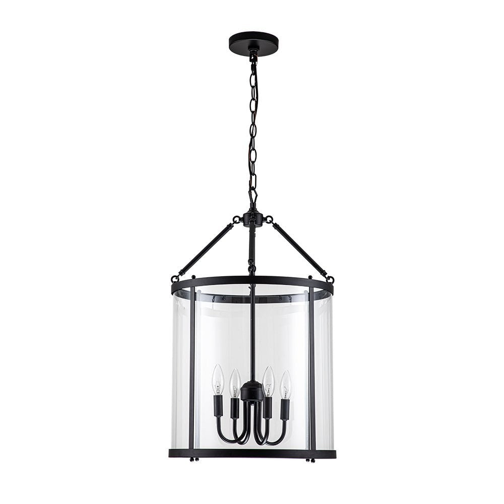 Merrick Metal Lantern Round Glass Chandelier