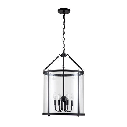 Merrick Metal Lantern Round Glass Chandelier