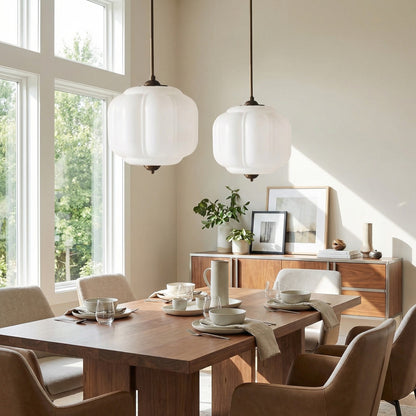 Cyrilith Vintage Milk Glass Oiled Brass Eloise Pendant light