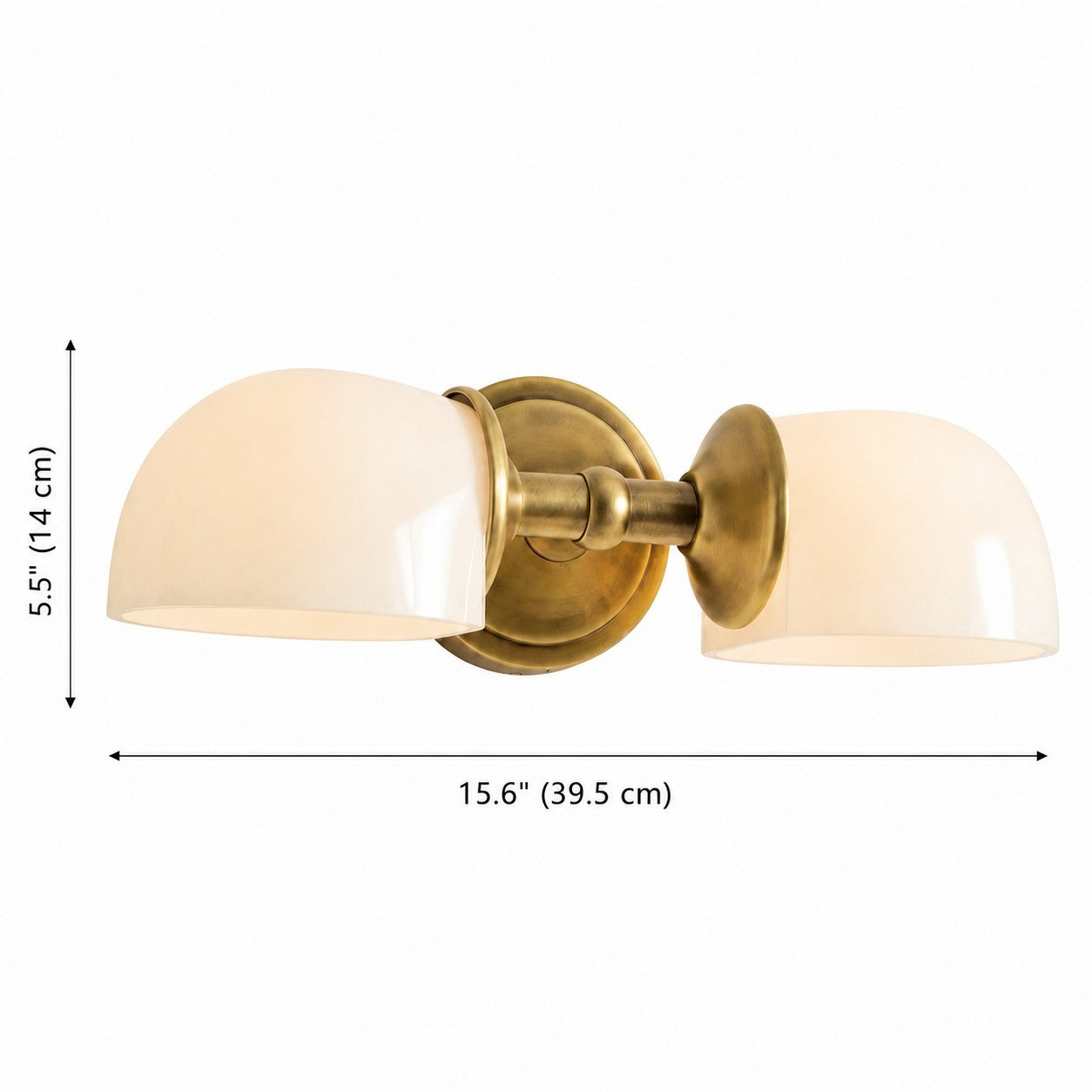 Valor Rustic Metal Double White Glass Wall Sconce