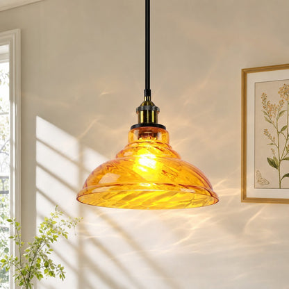 Benjin Modern Colorful Trumpet Glass Pendant Light