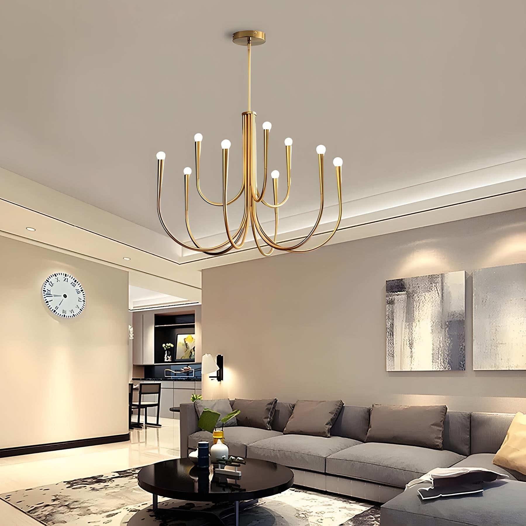Luren Light Luxury Candle Iron Branch Chandelier