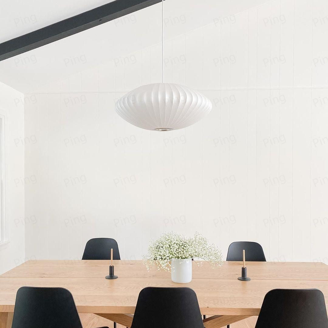 Leocadia White Saucer Nelson Bubble Pendant Light