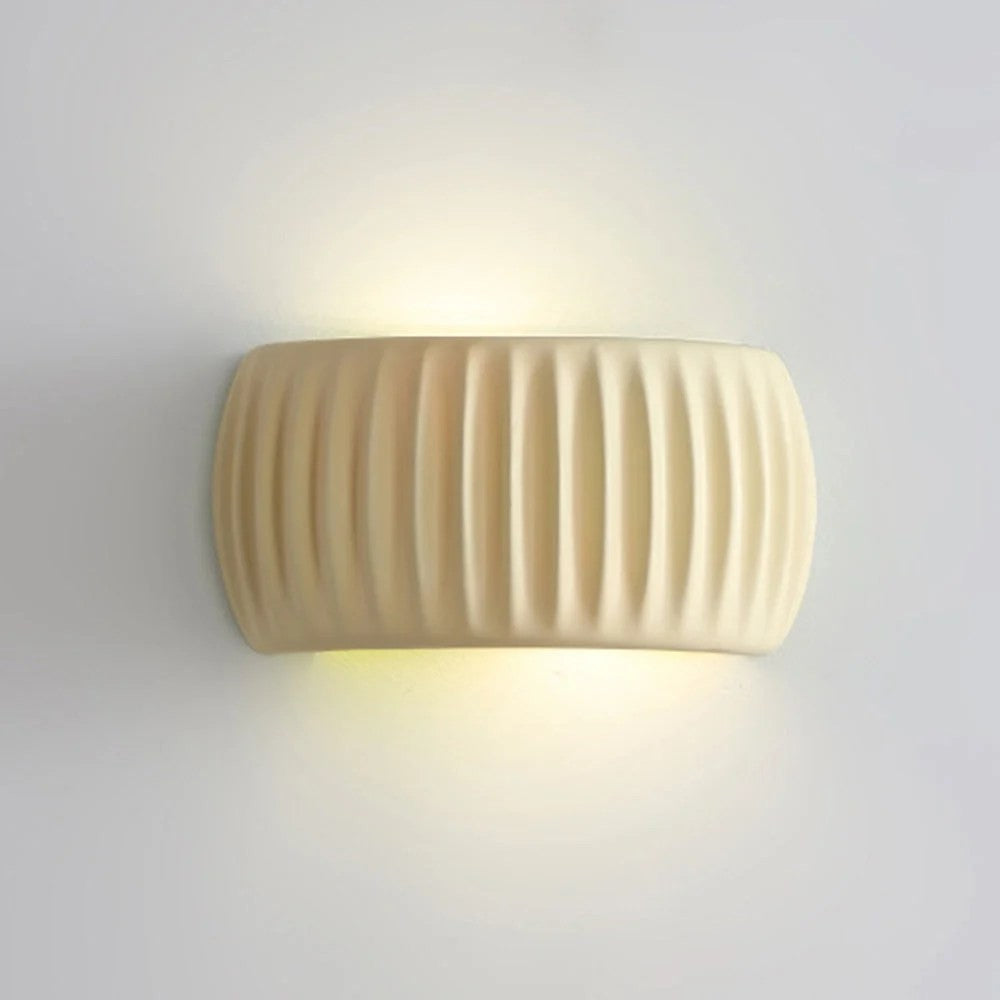 Klystix Macaron Color Up Down Fluted Resin Wall Lamps For Bedroom