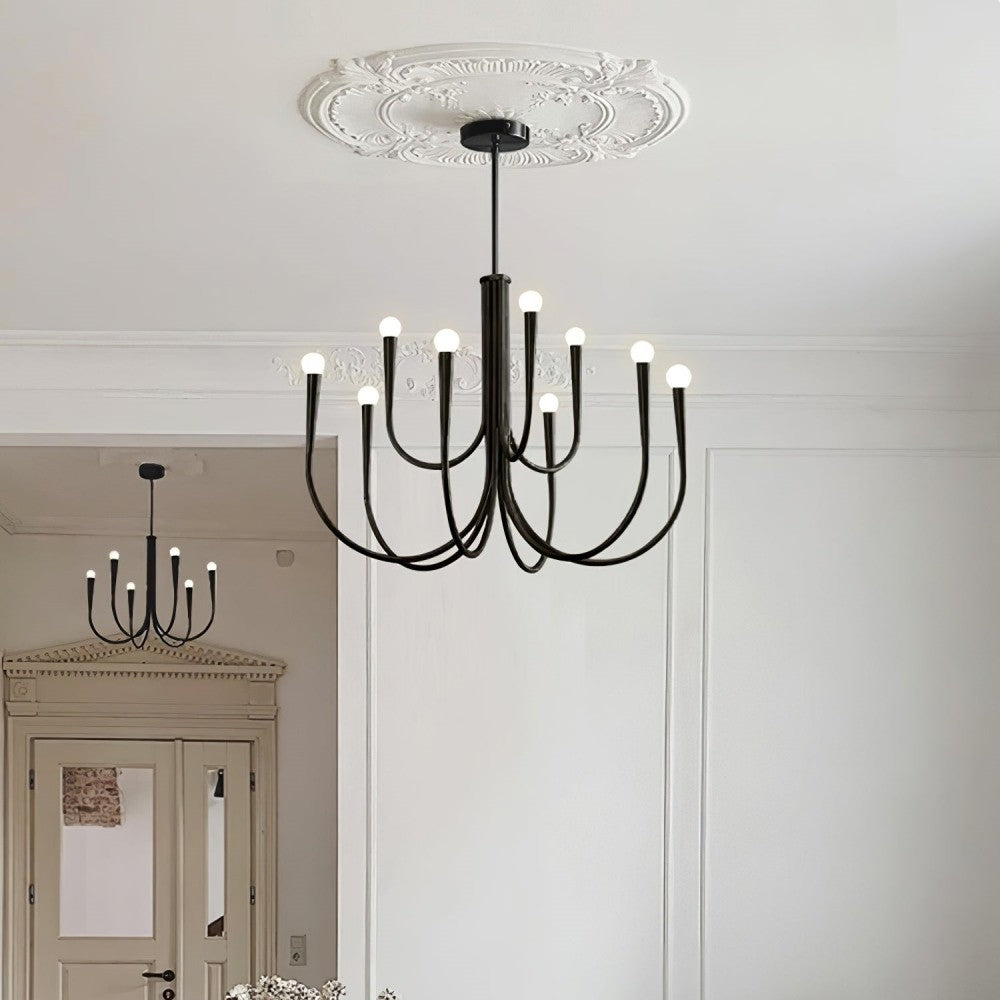Luren Light Luxury Candle Iron Branch Chandelier