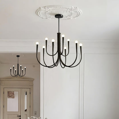 Luren Light Luxury Candle Iron Branch Chandelier