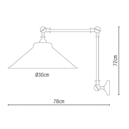 Galilea Industrial Brass Adjustable Wall Lamp