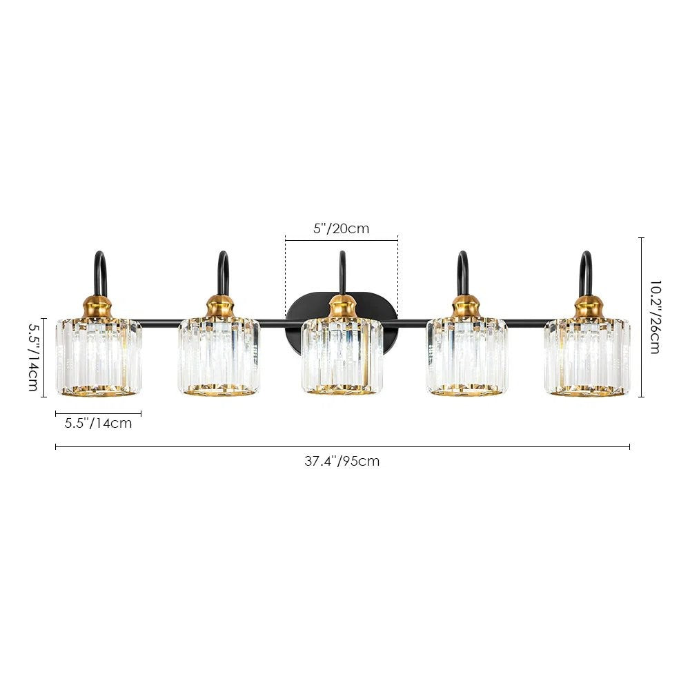 Naeris Modern Square Crystal Wall Sconce