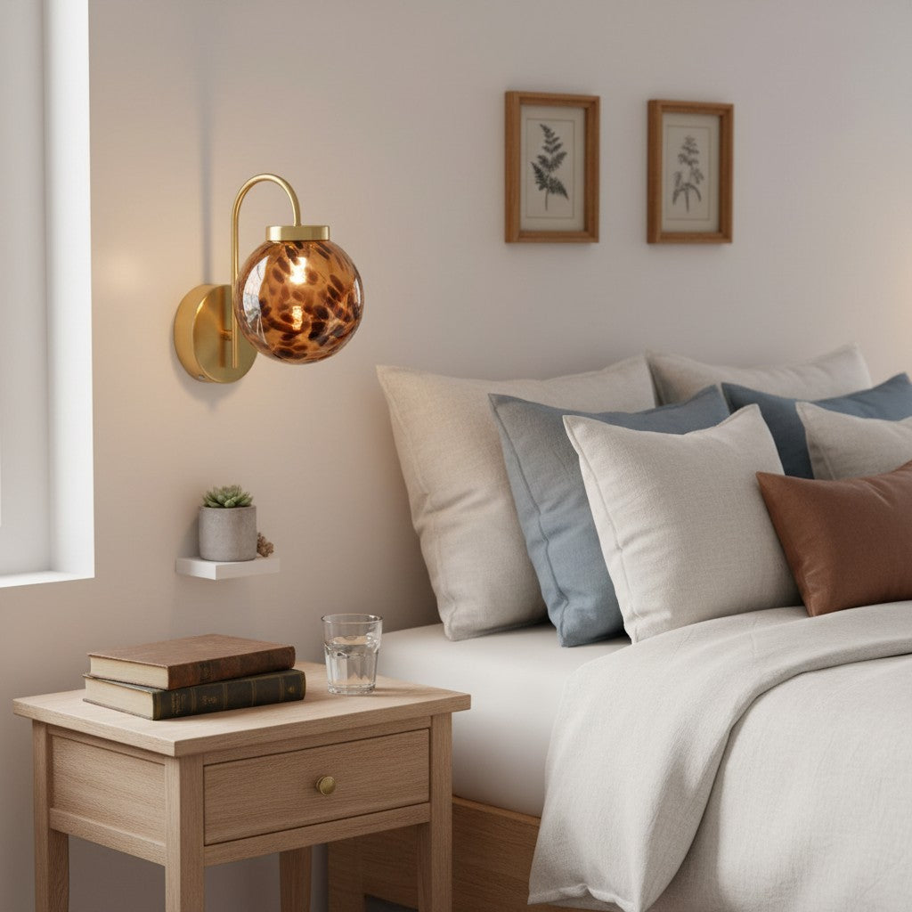 Ondrea Modern Rechargeable Ribbed Glass Globe Sconce