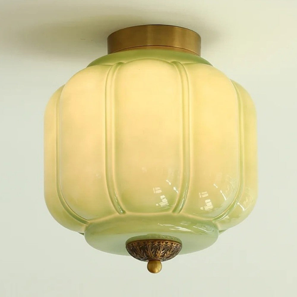 Conran Vintage Milk Glass Semi Flush Mount Eloise Ceiling Light