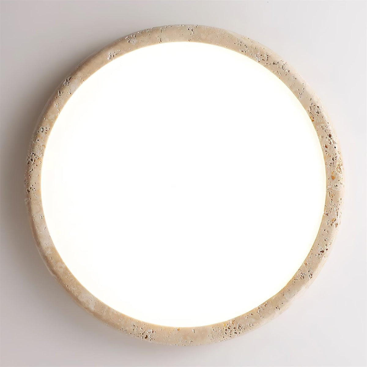 Tatum Modern Travertine Disc LED Ceiling Light